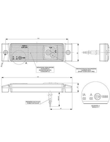 Seitenmarkierungsleuchte LD-127 24V Weiss