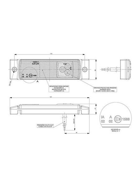 Seitenmarkierungsleuchte LD-127 24V Weiss