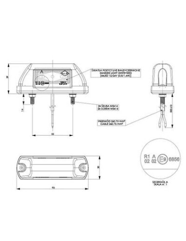 Seitenmarkierungsleuchte LED LD 703 weiß-rot 12/24V