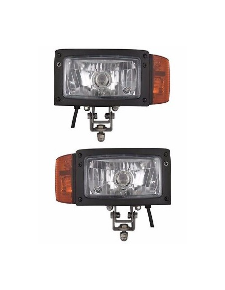 2x Scheinwerfer Blinker 12V Baumaschinen Schlepper Bagger Schneeräumer Radlader