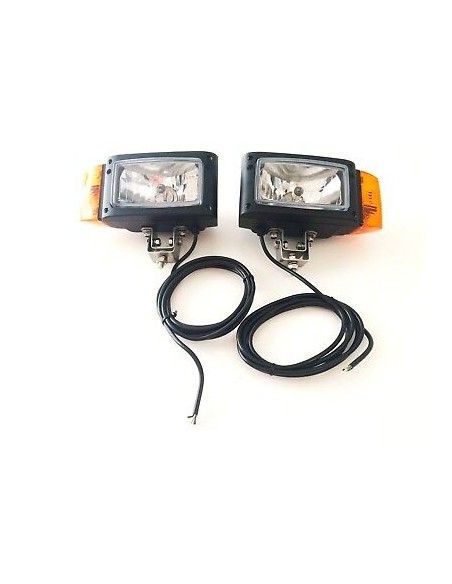 2x Scheinwerfer Blinker 12V Baumaschinen Schlepper Bagger Schneeräumer Radlader