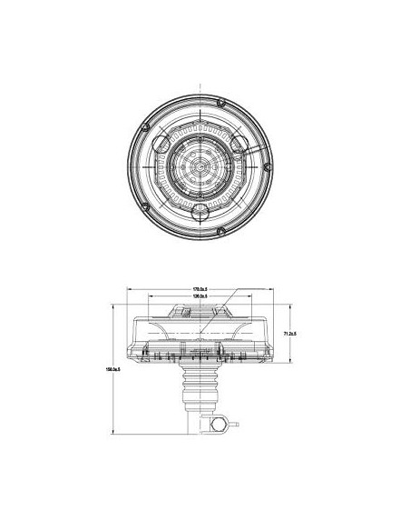 Warnleuchte LED UFO II R65 R10 mit Flex