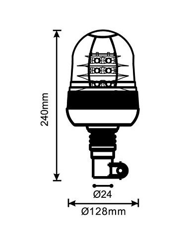Warnlampe 18xLED*3W R65 R10 flex
