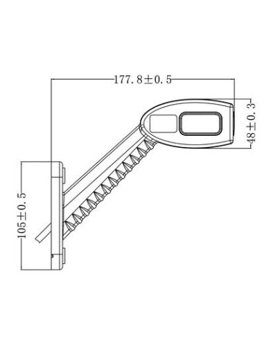 Side marker lamp KMR8 LED 178mm 1224V left