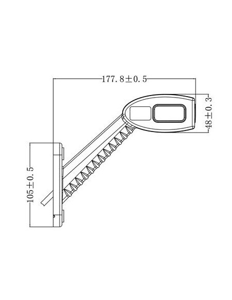 Side marker lamp KMR8 LED 178mm 1224V left