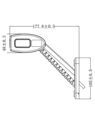 Side marker lamp KMR8 LED 178mm 1224V right