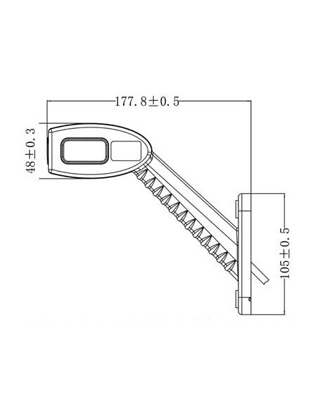 Side marker lamp KMR8 LED 178mm 1224V right
