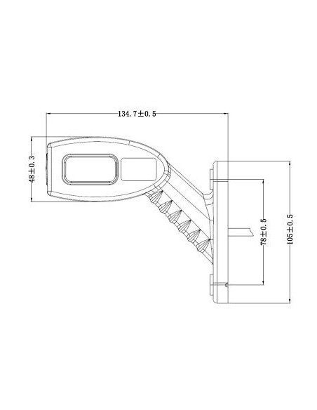 Side marker lamp KMR8 LED 135mm 1224V right