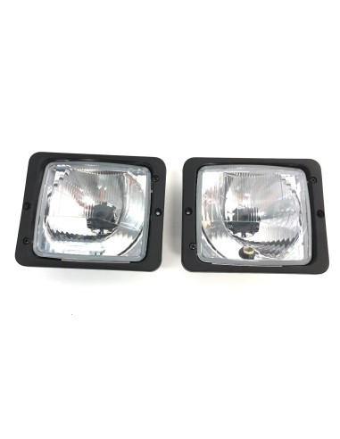 2x Scheinwerfer H4 Fernlicht Positionslicht Abblendlicht Traktor mit Glühbirnen