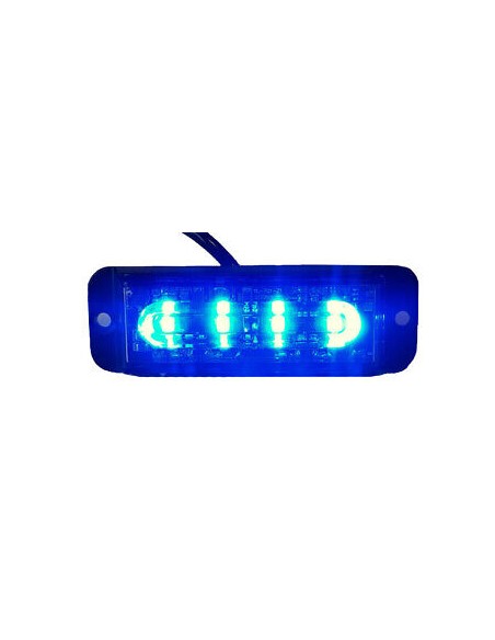 Strobo 4 LED blaue Lampe ECE R10 R65