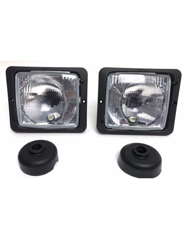 2x Scheinwerfer H4 Fernlicht Positionslicht Abblendlicht Traktor mit Glühbirnen
