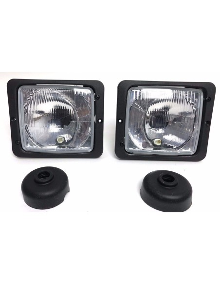 2x Scheinwerfer H4 Fernlicht Positionslicht Abblendlicht Traktor mit Glühbirnen