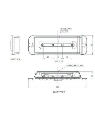 Strobo 4 LED blaue Lampe ECE R10 R65