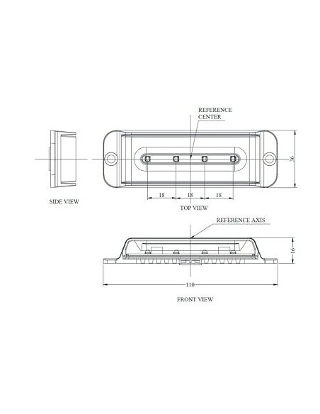 Strobo 4 LED blaue Lampe ECE R10 R65