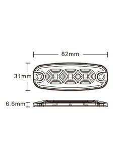 LED Stroboskoplicht 3x LED Slim 2