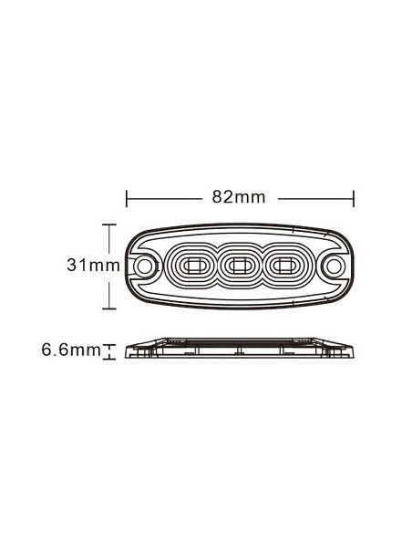LED Stroboskoplicht 3x LED Slim