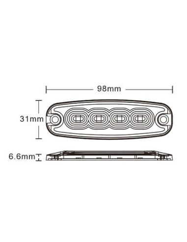 LED Stroboskoplicht 4x LED Slim