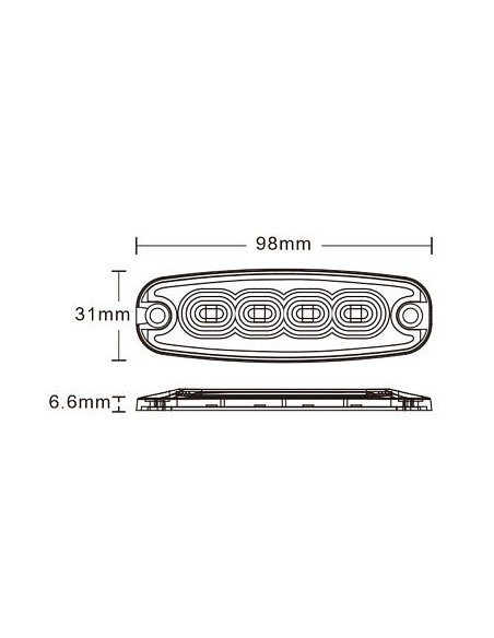 LED Stroboskoplicht 4x LED Slim