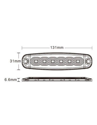 LED Stroboskoplicht 6x LED Slim