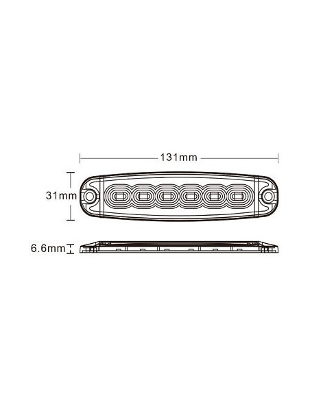 LED Stroboskoplicht 6x LED Slim