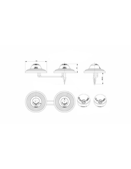 2x Umrissleuchte Begrenzungsleuchte Einsätze für Arm 12-24V LKW PKW Anhänger SET