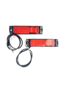 2x LED Begrenzungsleuchte 12V 24V Umrissleuchte Rot Anhänger LKW 130x32x14,5 SET 2