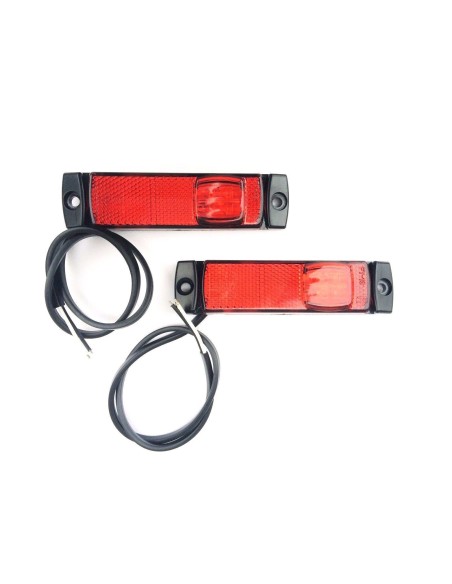 2x LED Begrenzungsleuchte 12V 24V Umrissleuchte Rot Anhänger LKW 130x32x14,5 SET