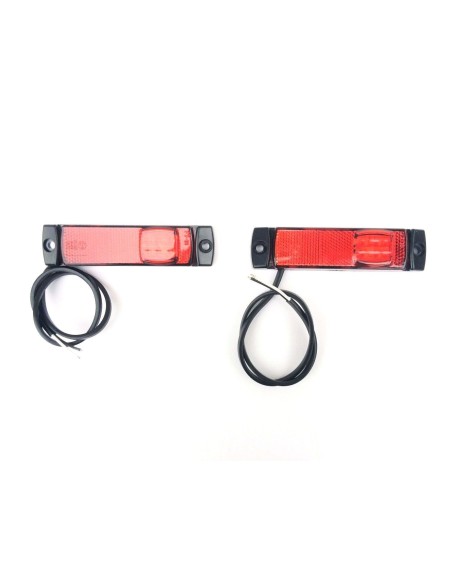 2x LED Begrenzungsleuchte 12V 24V Umrissleuchte Rot Anhänger LKW 130x32x14,5 SET