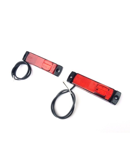2x LED Begrenzungsleuchte 12V 24V Umrissleuchte Rot Anhänger LKW 130x32x14,5 SET