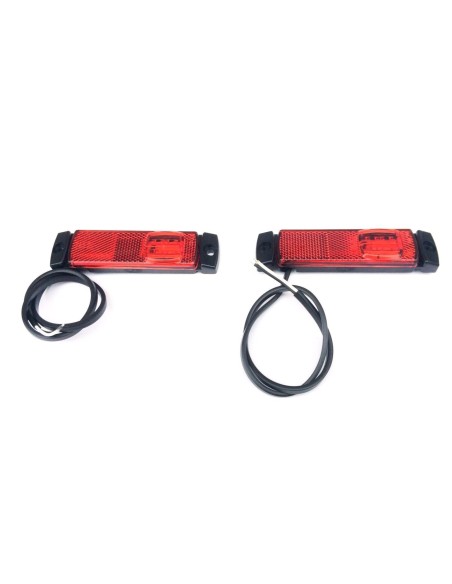 2x LED Begrenzungsleuchte 12V 24V Umrissleuchte Rot Anhänger LKW 130x32x14,5 SET