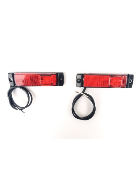 2x LED Begrenzungsleuchte 12V 24V Umrissleuchte Rot Anhänger LKW 130x32x14,5 SET