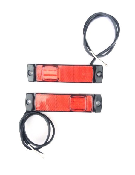 2x LED Begrenzungsleuchte 12V 24V Umrissleuchte Rot Anhänger LKW 130x32x14,5 SET