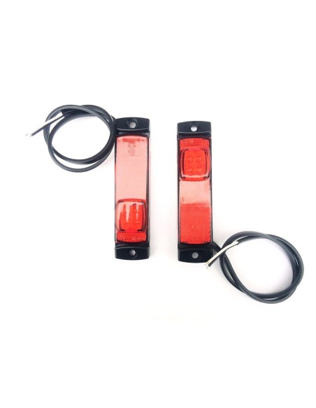 2x LED Begrenzungsleuchte 12V 24V Umrissleuchte Rot Anhänger LKW 130x32x14,5 SET