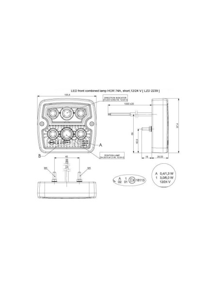 2x LED Blink-Positionsleuchte E9 12V 24V Trailer LKW PKW Anhänger Traktor Bagger