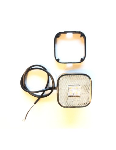 Weiß LED Positionsleuchte Umrissleuchte 12V 24V 62x62x27 mm E9 für Anhänger LKW