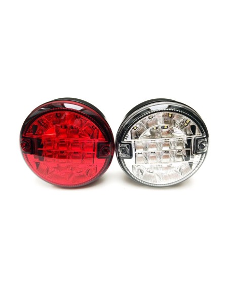 LED Nebelschlußleuchte mit LED Rückfahrleuchte Rund ø140 E4 Anhänger LKW PKW SET
