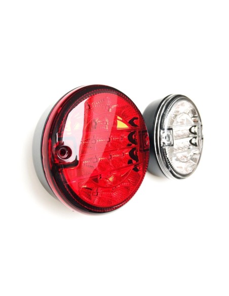 LED Nebelschlußleuchte mit LED Rückfahrleuchte Rund ø140 E4 Anhänger LKW PKW SET