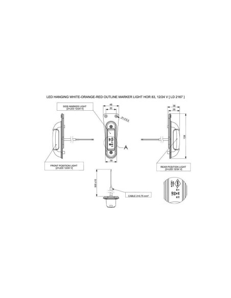 LED Umrissleuchte 12V 24V Positionsleuchte E9 weiß gelb rot für LKW PKW Anhänger