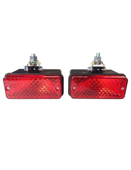 2x Nebelschlußleuchte 12V 24V Nebelleuchte 110x48x70 Gelenkhalter mit Glühbirnen