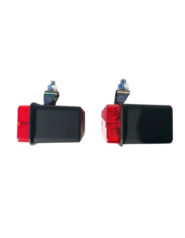 2x Nebelschlußleuchte 12V 24V Nebelleuchte 110x48x70 Gelenkhalter mit Glühbirnen