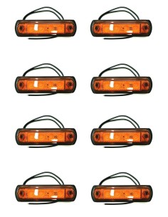 8x LED Umrissleuchte E9 Begrenzungsleuchte Seitenleuchte gelb LKW PKW Anhänger