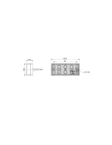 2x LED Nebelschlußleuchte Nebellicht Nebelleuchte 108x46x24 12V 24V LKW Anhänger