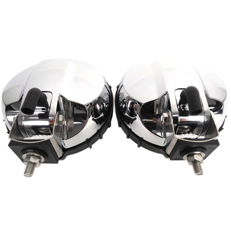 2x Blau chrom rund H3 Halogen Fernscheinwerfer Fernlicht 12V 24V mit Glühbirnen