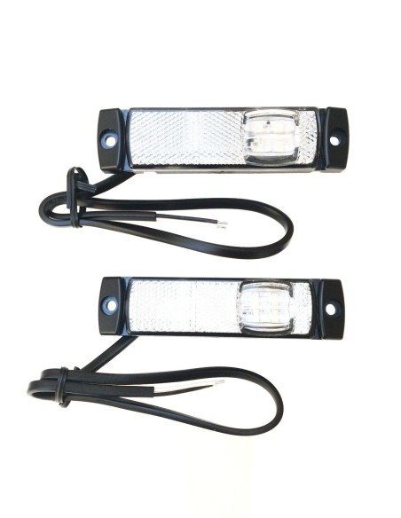 2x Weiß LED Begrenzungsleuchte 12V 24V E9 Umrissleuchte 130x32x14,5 Anhänger LKW