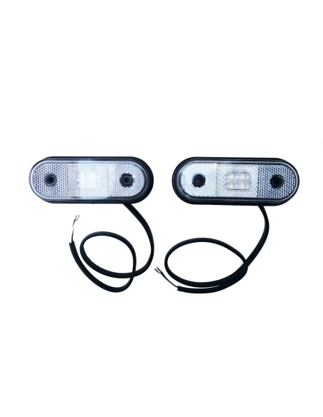 2x LED Begrenzungsleuchte 12V 24V Umrissleuchte Weiß Anhänger LKW 120x46x18 SET