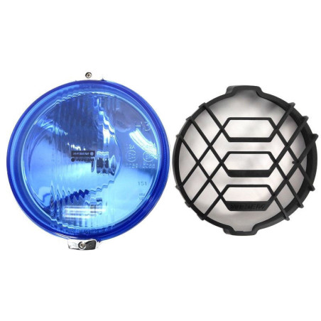 2x Blau chrom rund H3 Halogen Fernscheinwerfer Fernlicht 12V 24V mit Glühbirnen