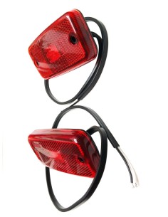 2x Rot  LED  Umrissleuchte 12V 24V 110x54x16 Begrenzungsleuchte LKW Anhänger SET 2