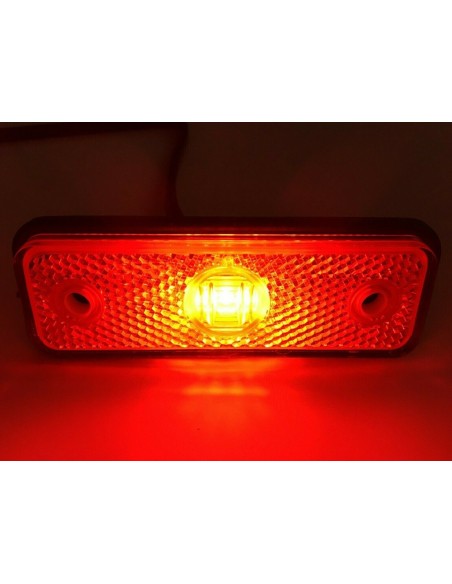 Rot LED Begrenzungsleuchte 12V 24V Umrissleuchte Anhänger LKW 102x36x17  Kabel
