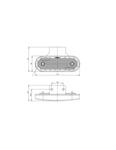 LED Begrenzungsleuchte 12/24V Umrissleuchte Anhänger LKW 114x63x40 mm E20  gelb