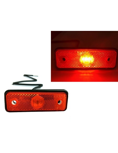 2x ROT  LED Begrenzungsleuchte 12V 24V Umrissleuchte Anhänger LKW E-9 102x36x17